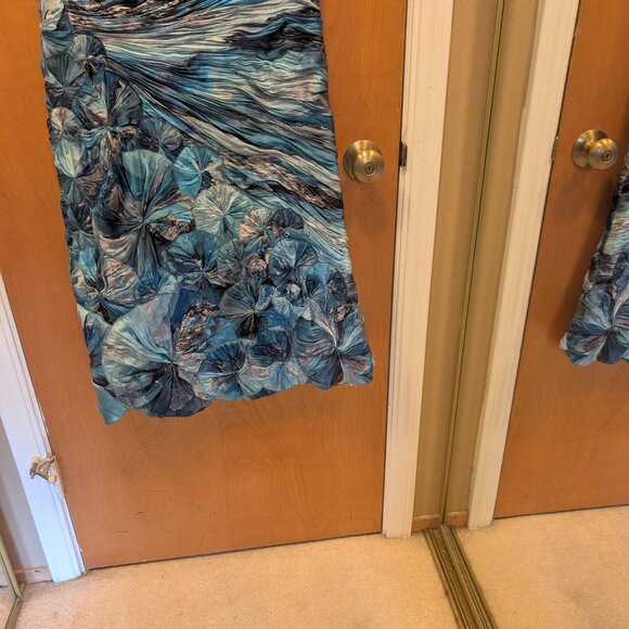 *$4,800 CARLOS MIELE STUNNING SILK BLUE FLOWER DRESS GOWN RUNWAY US 6, IT 42 - Picture 6 of 12